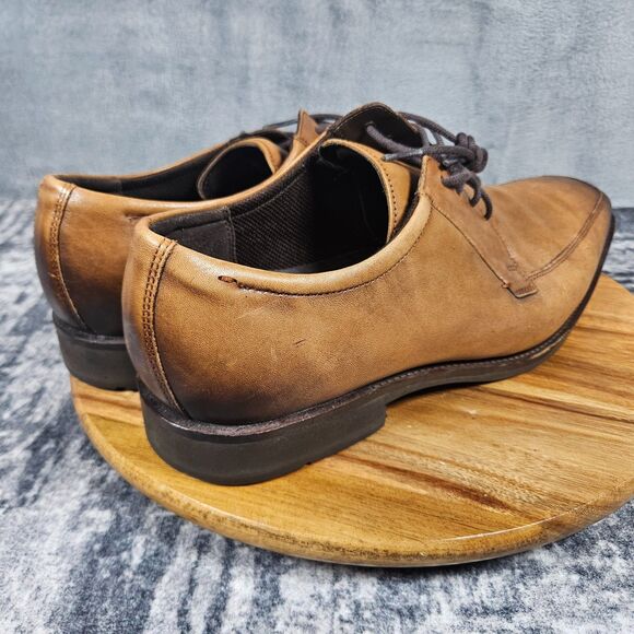 ECCO Calcan Shoes Mens 46/ 12 Brown Leather Lace Up Casual Apron Toe Derby main image 7